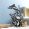 ANTIQUED DOLPHINS STATUE (ZFL07-37571)