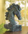 VERDIGRIS HORSE HEAD FIGURE (ZFL07-37514)