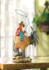 COWBOY ROOSTER WITH LASSO FIGURINE (ZFL07-37971)