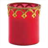 RED CANDLE IN DECORATIVE GLASS (WFM-38305)